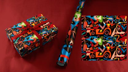 Rock'n'Roll Ruckus Wrapping paper by Jim Flora